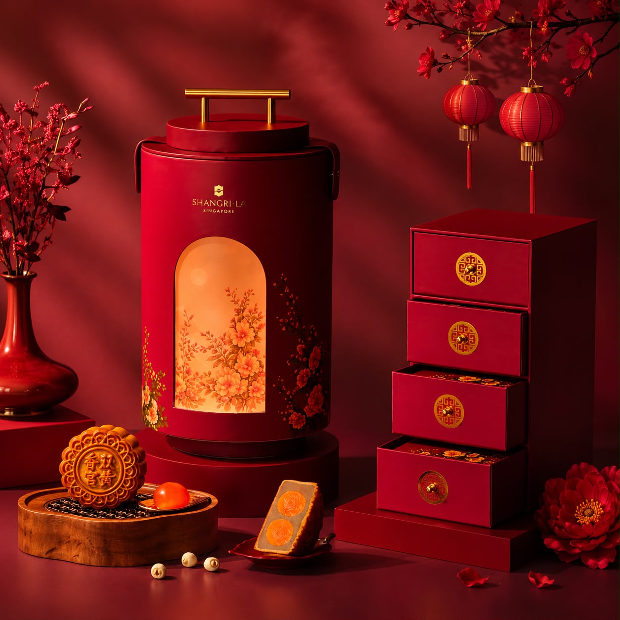 Shangri-La Mooncake & Fresh Flower Bloom Box – Mid-Autumn Singapore
