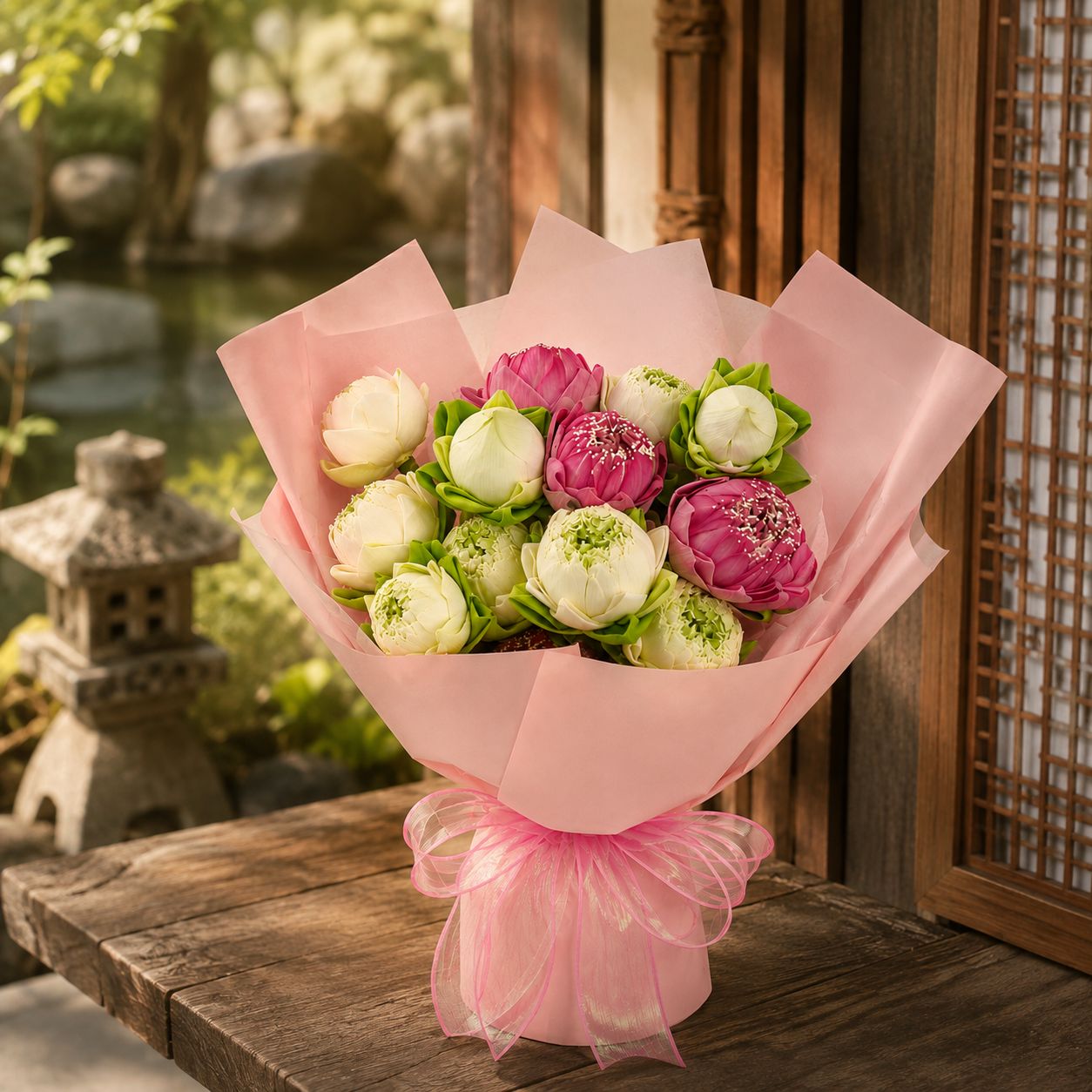 Softly in Bloom (Lotus Flower) | Fresh Lotus Bouquet