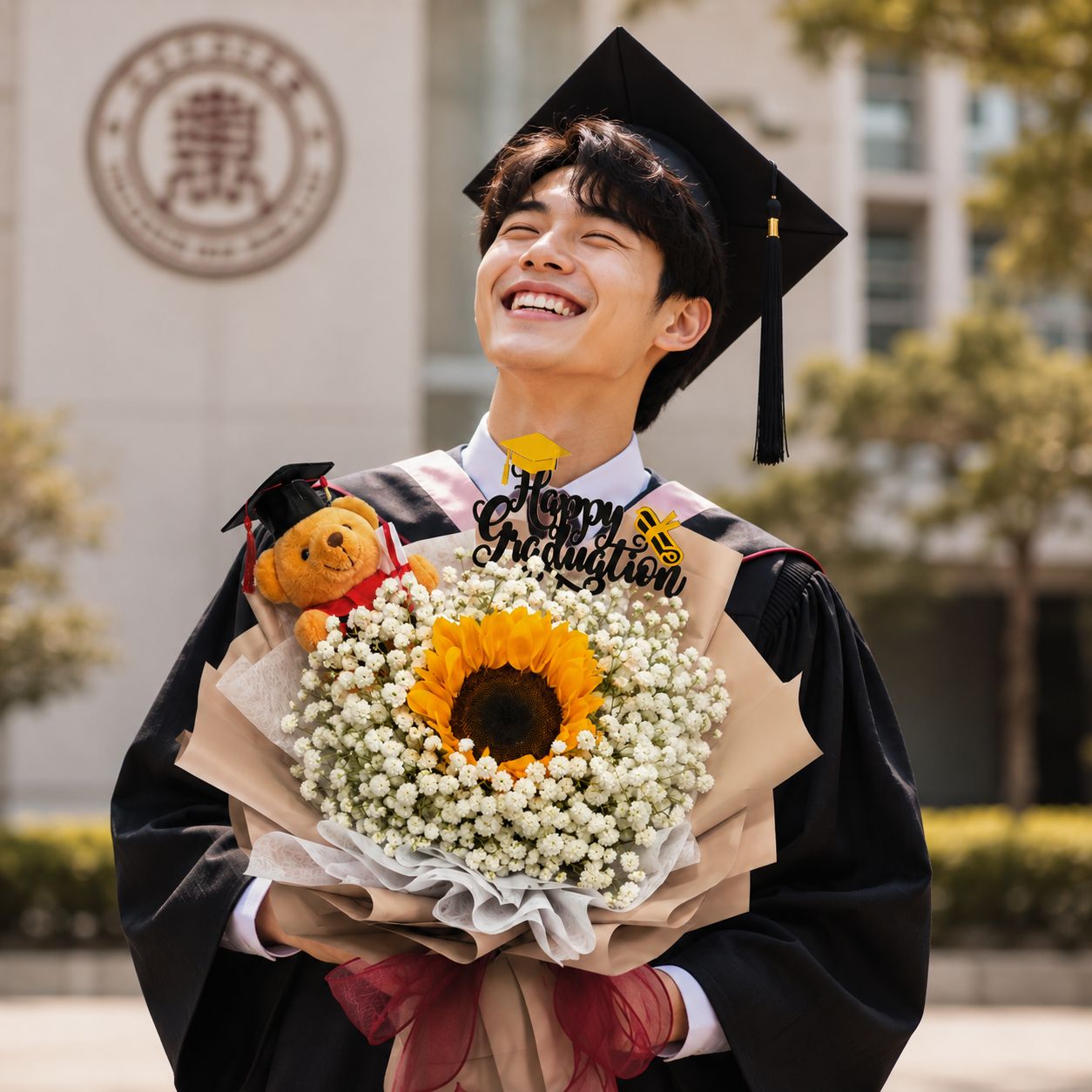 Bright Horizons (Sunflower, Baby's Breath) | Graduation Bouquet