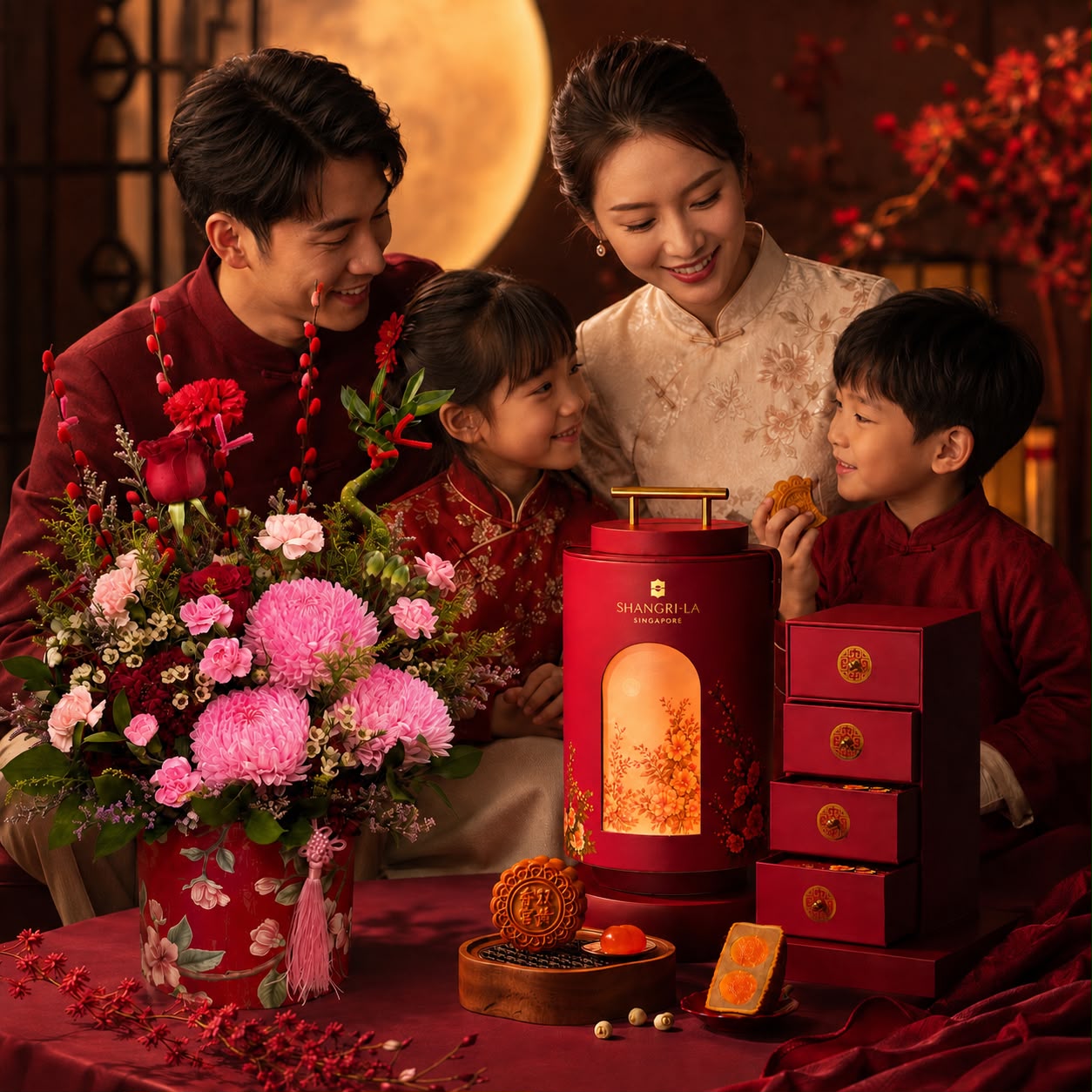 Shangri-La Mooncake & Fresh Flower Bloom Box – Mid-Autumn Singapore