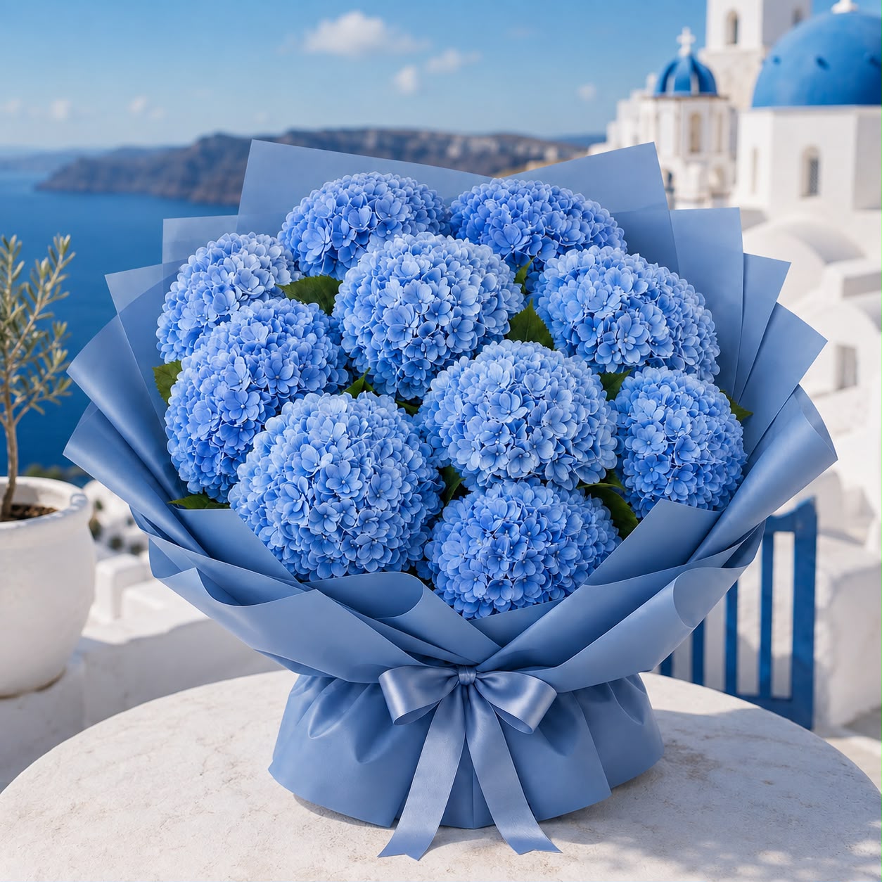 Blue Hydrangea Serenity – 10 Stalks | Fresh Flower Bouquet