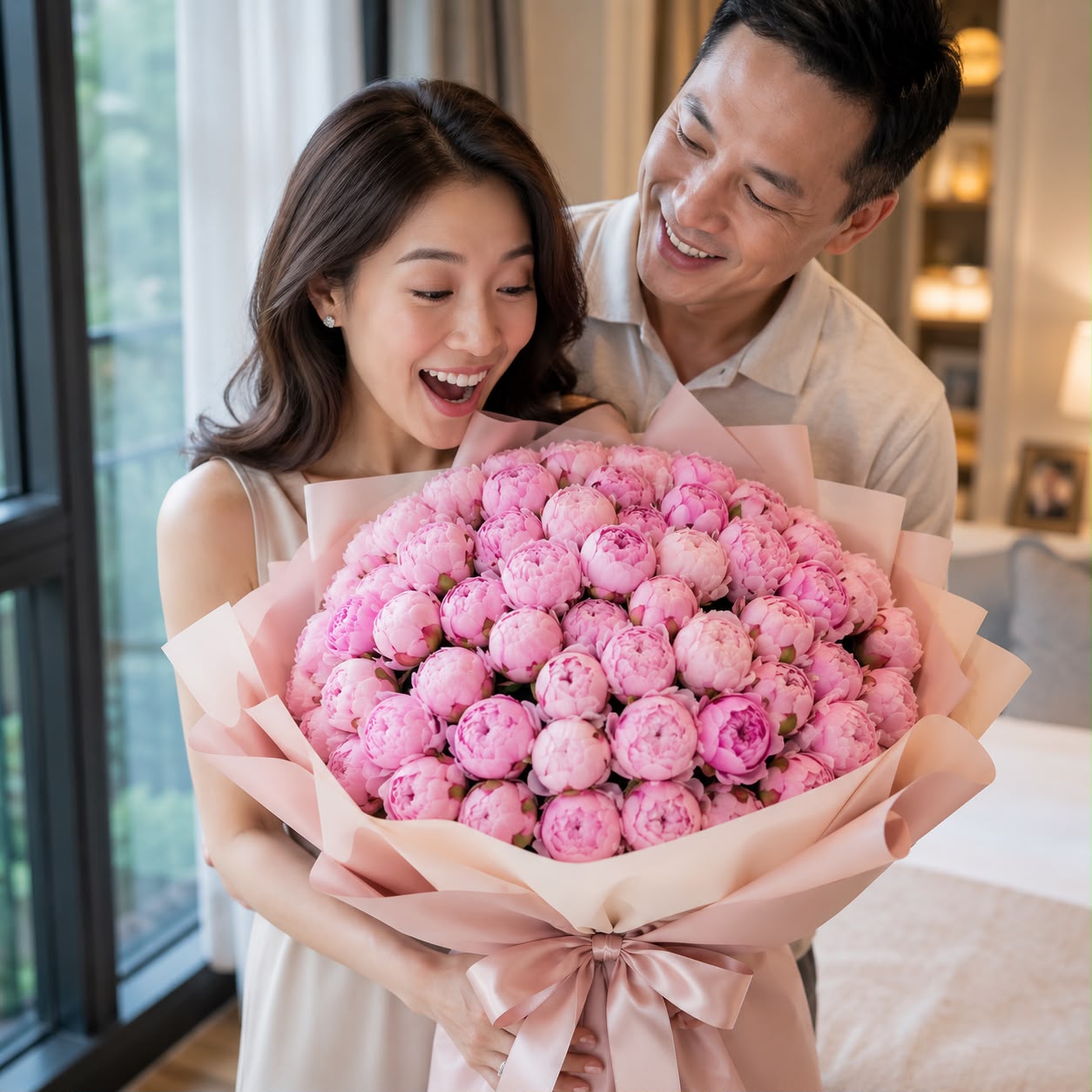 Pink Peony Grandeur – 99 Stalks | Fresh Flower Bouquet