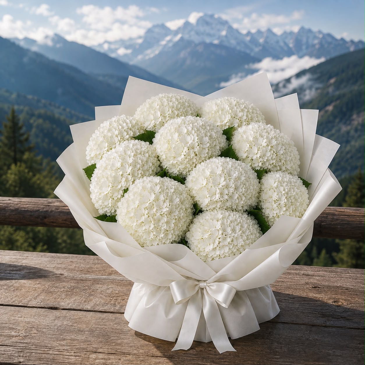 Pure Hydrangea Elegance – 10 Stalks | Fresh Flower Bouquet