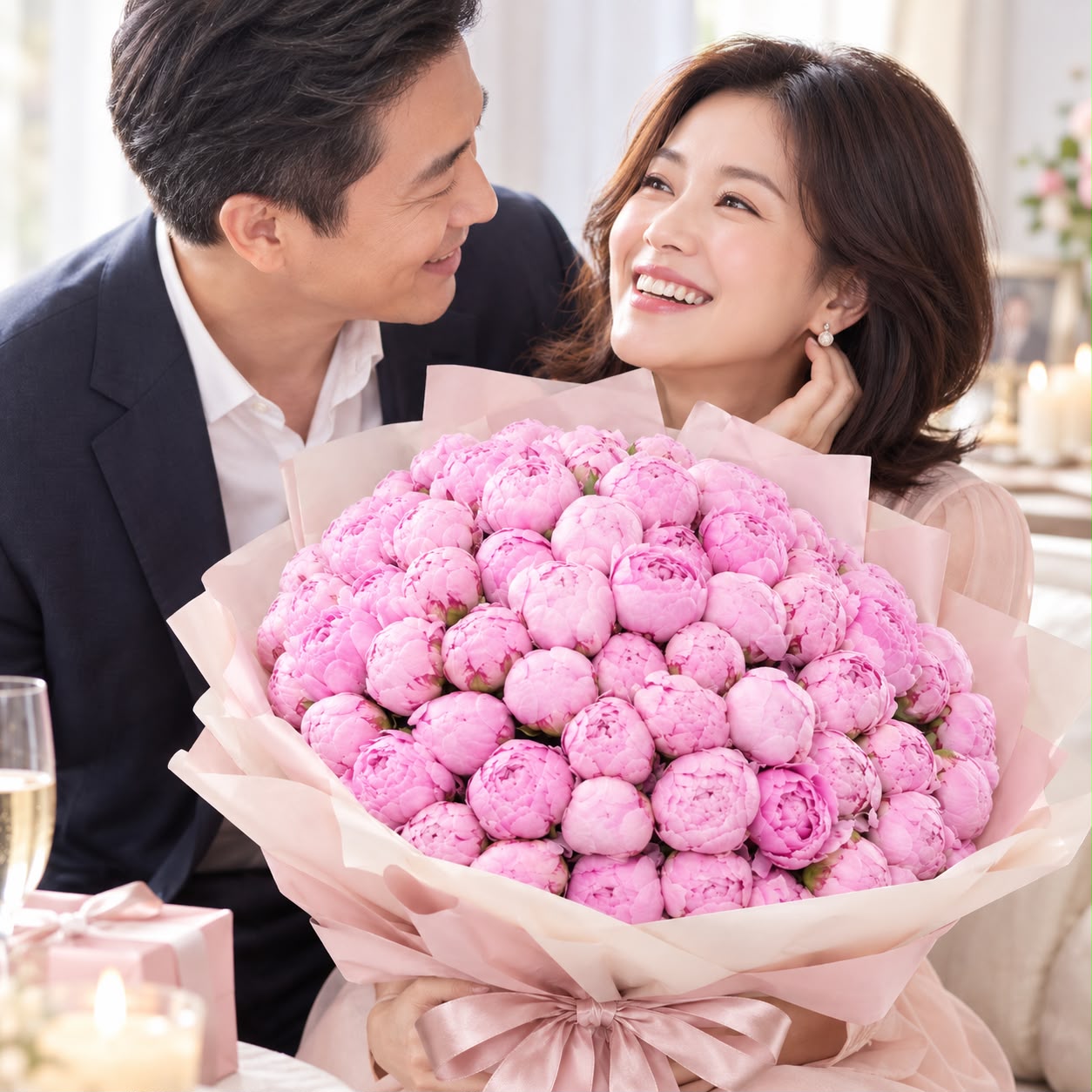 Pink Peony Grandeur – 99 Stalks | Fresh Flower Bouquet