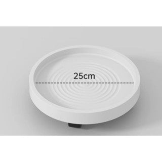 White Moveable Ceramic Plant Tray