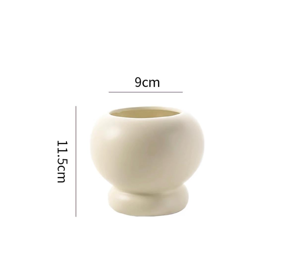 White Round Ceramic Pot