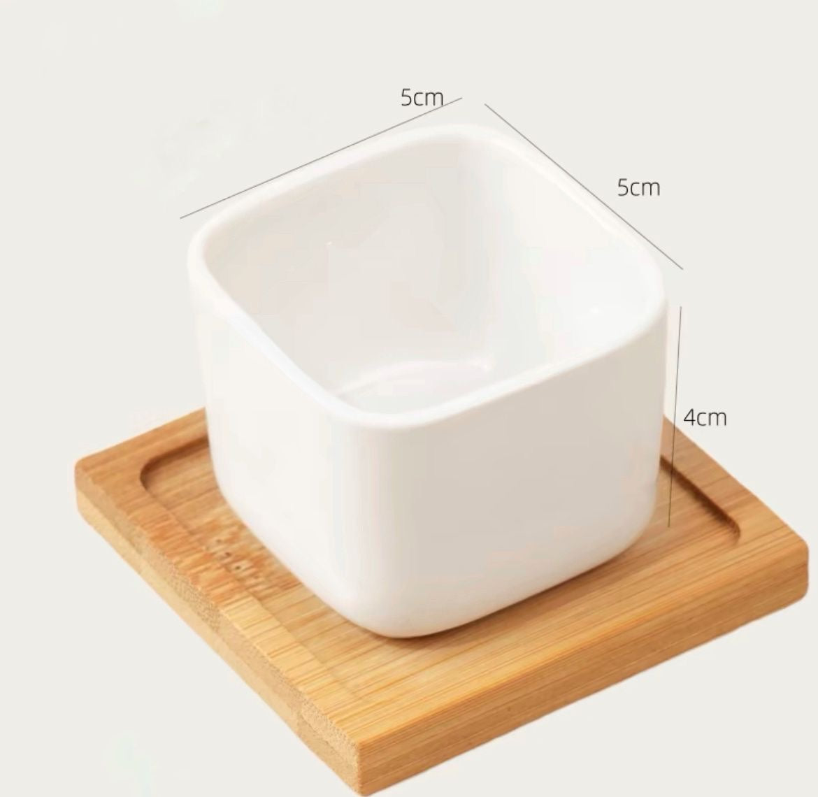 White Small Square Pot