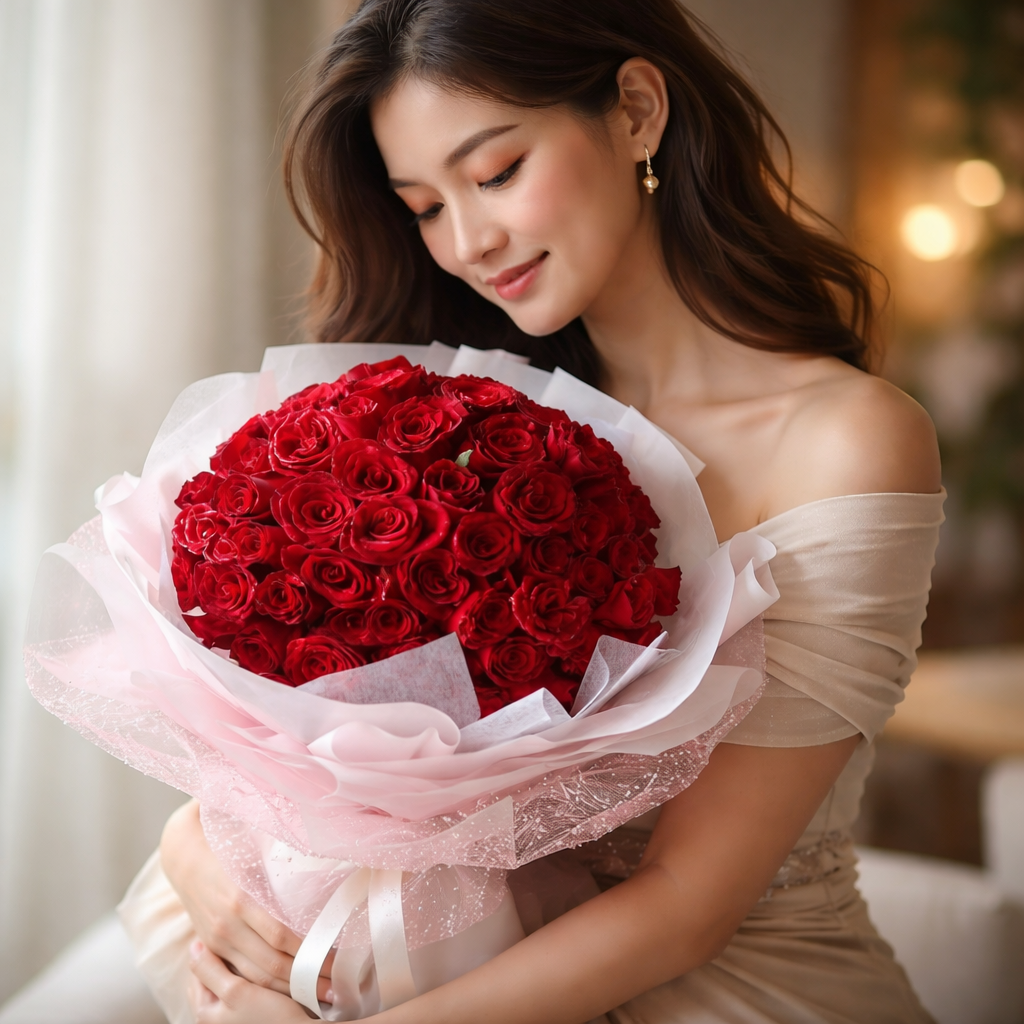Blushing Devotion (Roses) | Flower Bouquet