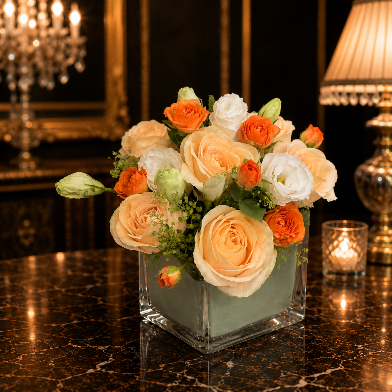 Sundown Whim (Yellow Roses) | Vase Flower Arrangement