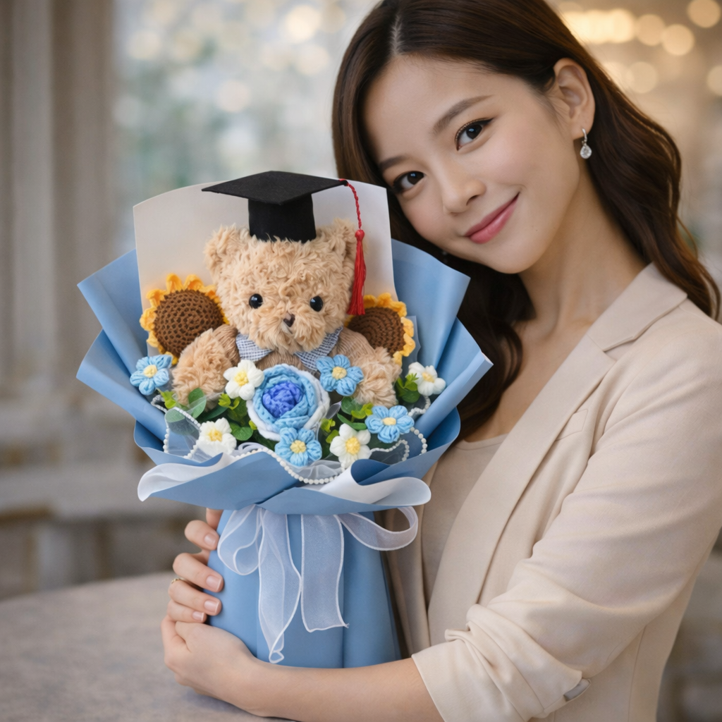 Blue Tassel Bloom | Crochet Flower Bouquet