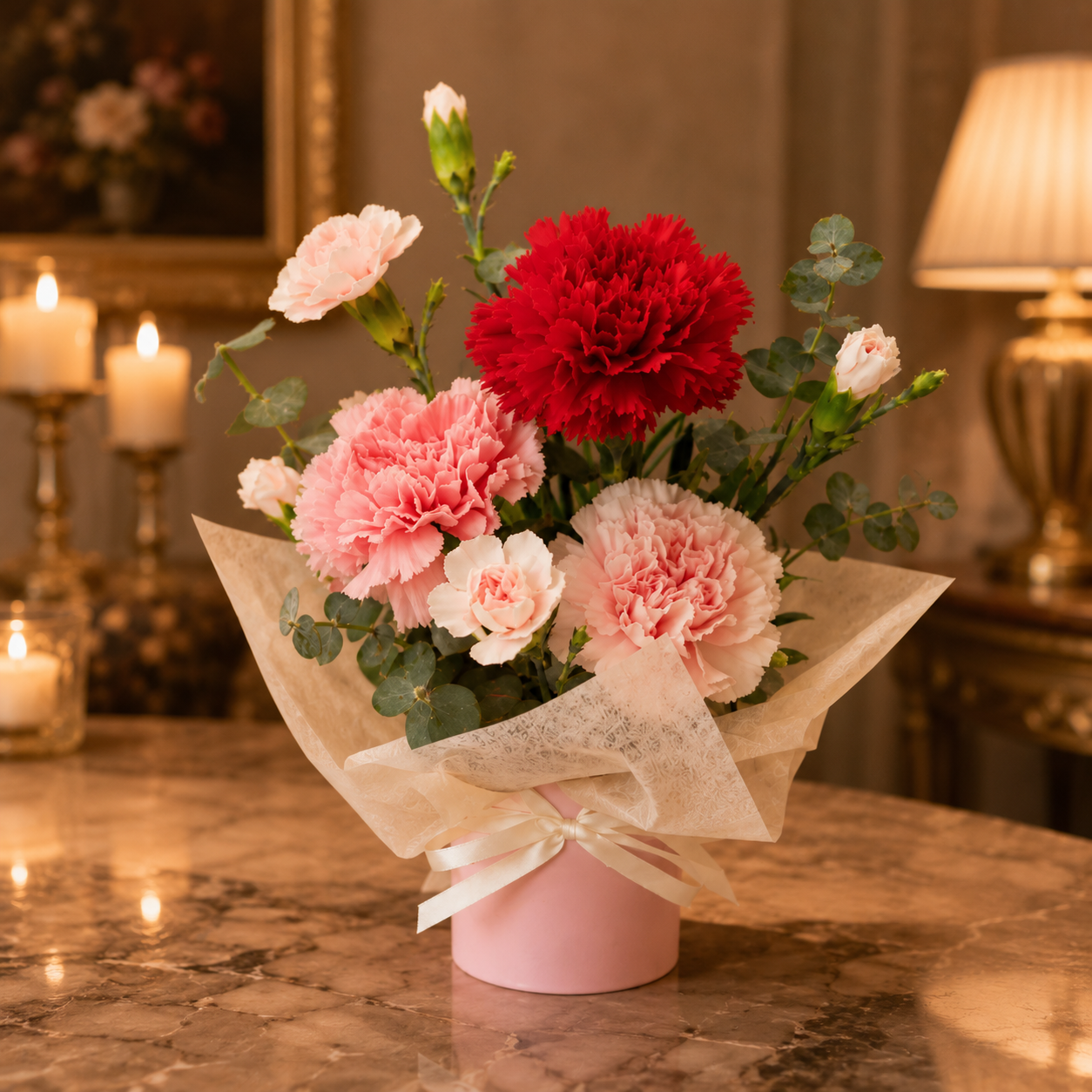 Elysian Ember (Carnations) | Flower Vase Arrangement