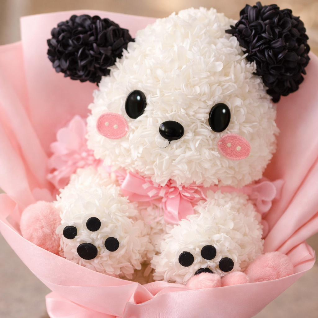 Blossom Whimsy Pup | Crochet Flower Bouquet