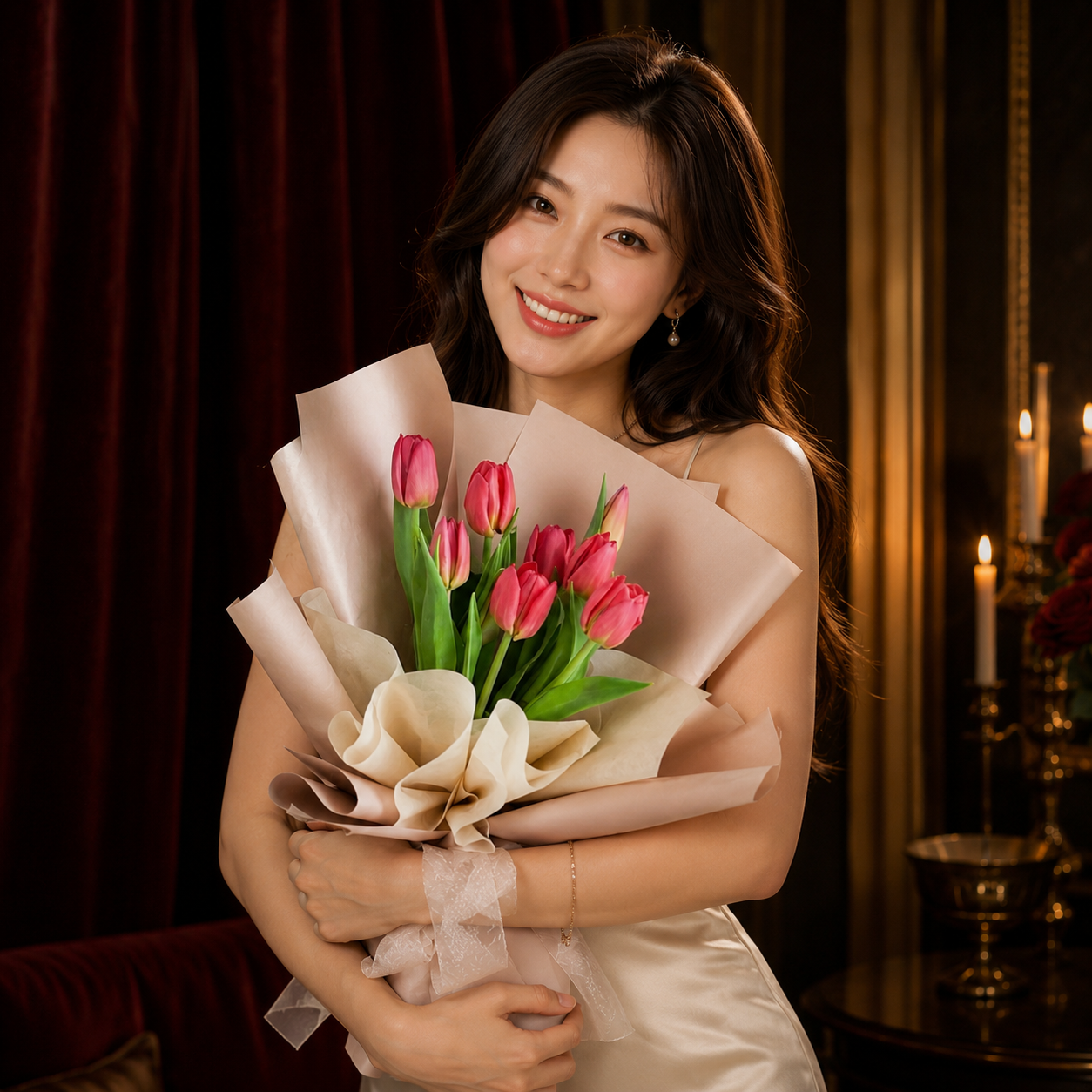 Blush Ember (Tulips) | Flower Bouquet