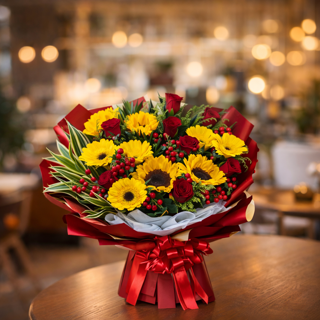 Harvest Spark (Sunflowers, Gerberas) | Flower Bouquet