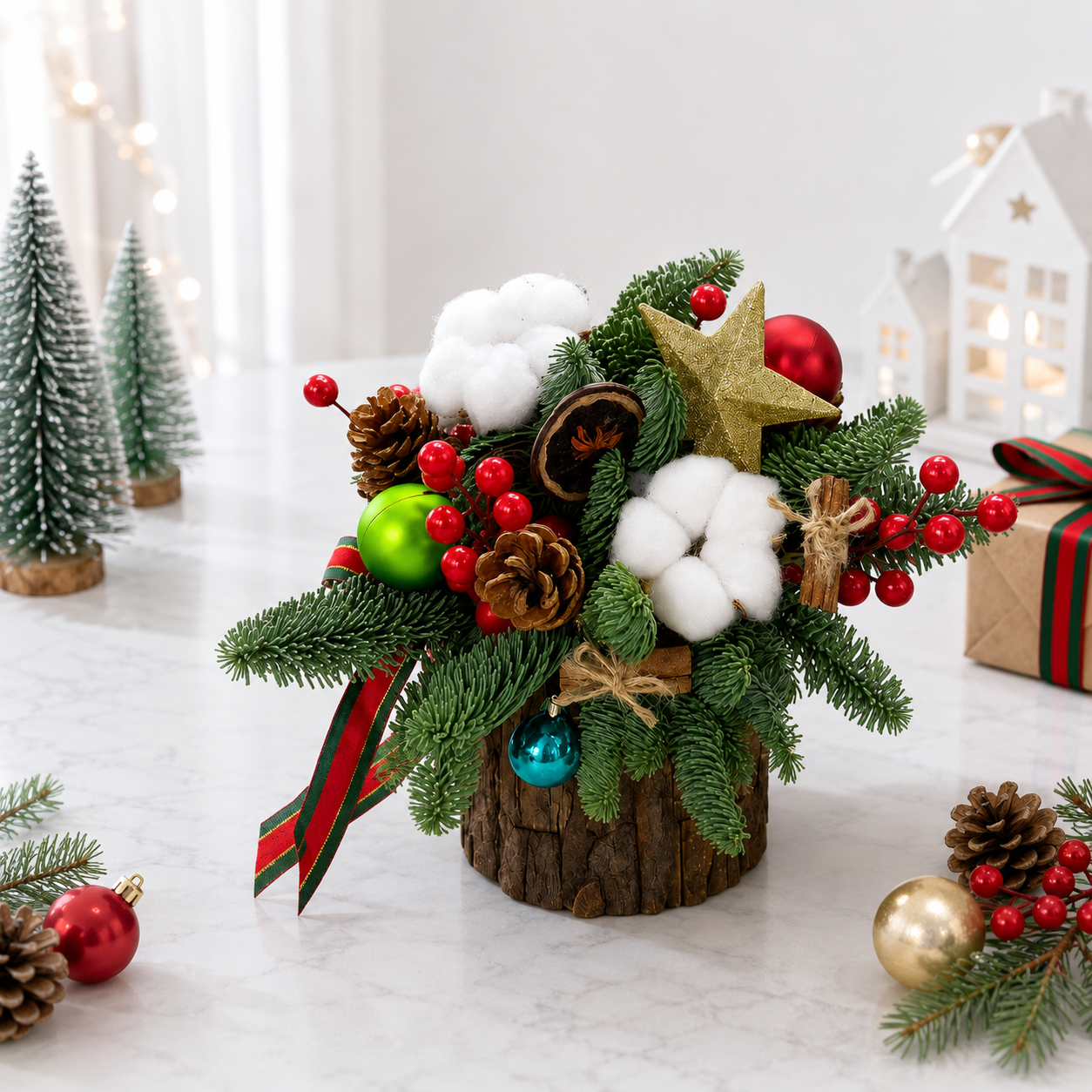 Velvet Pine (Cotton, Nobilis, Pine Cones) | Christmas Hamper