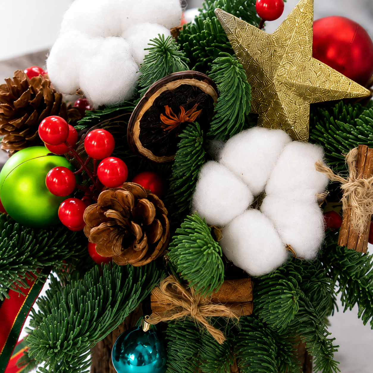 Velvet Pine (Cotton, Nobilis, Pine Cones) | Christmas Hamper