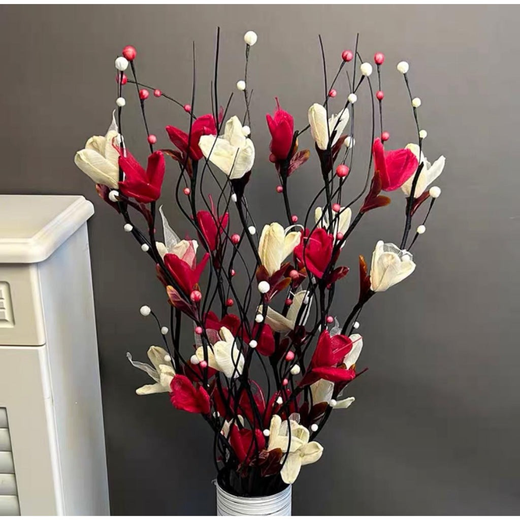 Artificial Red & White Tulips