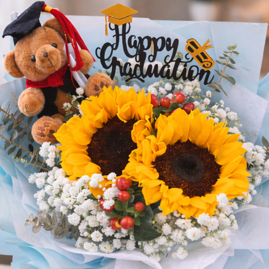 Sunshine Honor (Sunflowers, Roses, Baby's Breath) | Flower Bouquet